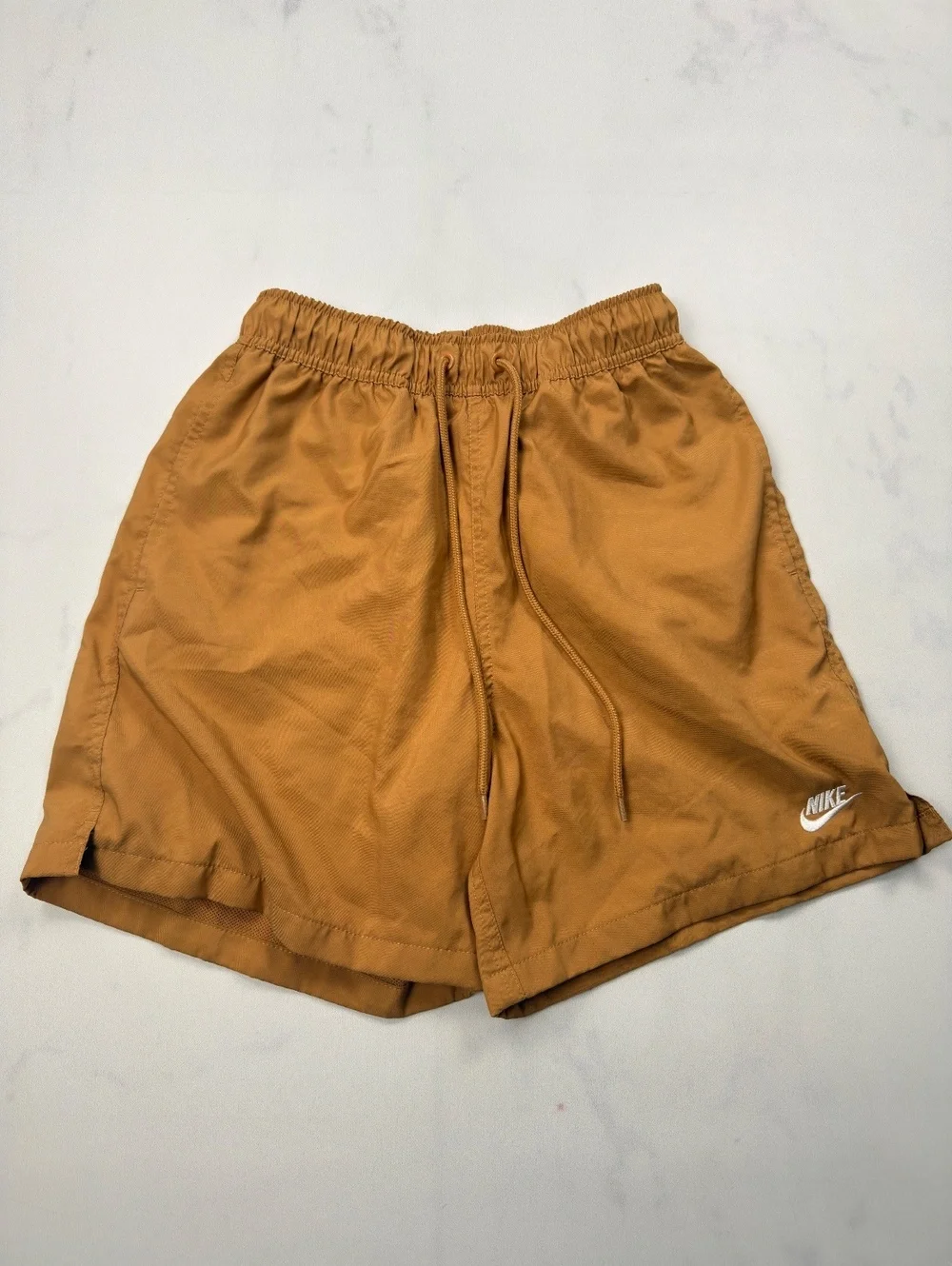 Nike Flow Woven Athletic Shorts Tan 2010s Minimalist - Mens XS
